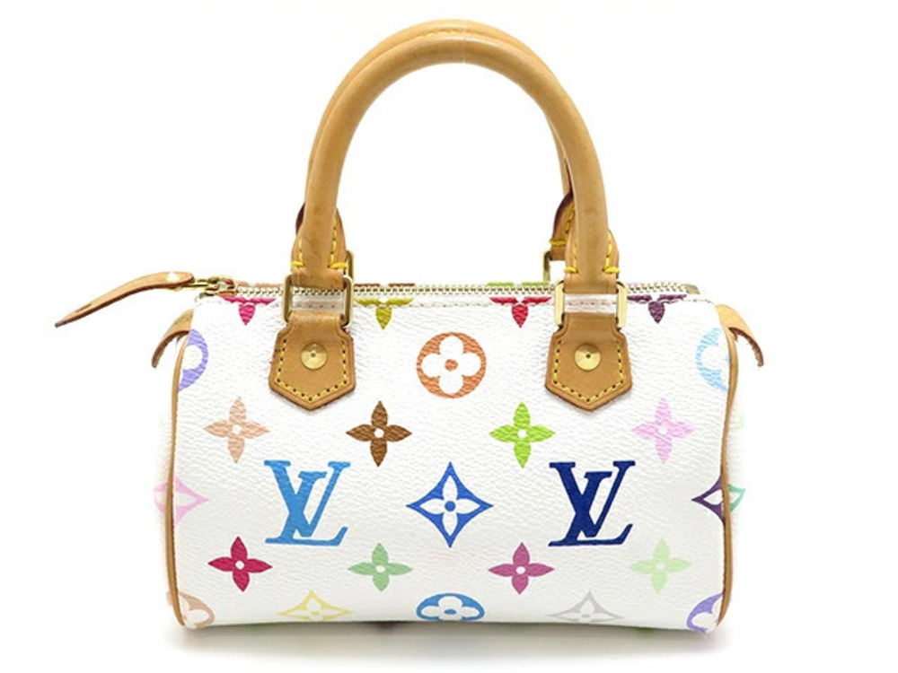 LOUIS VUITTON Speedy Multicolor Blanc White